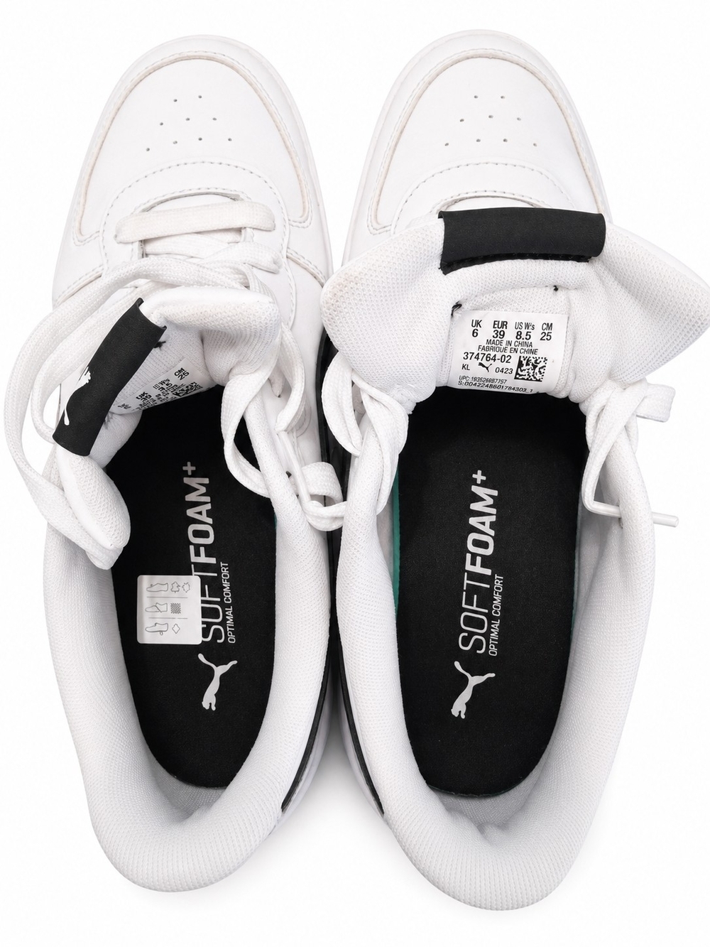 PUMA Sky Platform Sneakers Women's 8.5 White Black Chunky Platform Tennis Shoes - Picture 7 of 12